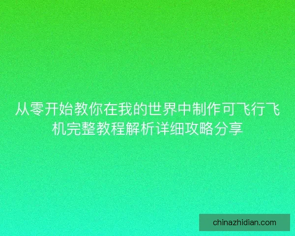 从零开始教你在我的世界中制作可飞行飞机完整教程解析详细攻略分享